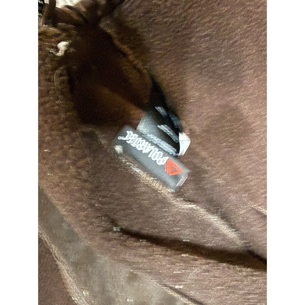 The North Face Denali Jacket Womens Small Brown Full Zip Mock Neck Fleece Logo - Picture 9 of 10